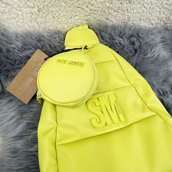 Steve Madden BJayaa Neon Green Convertible Sling Backpack Crossbody Tik Tok NWT - Picture 8 of 12